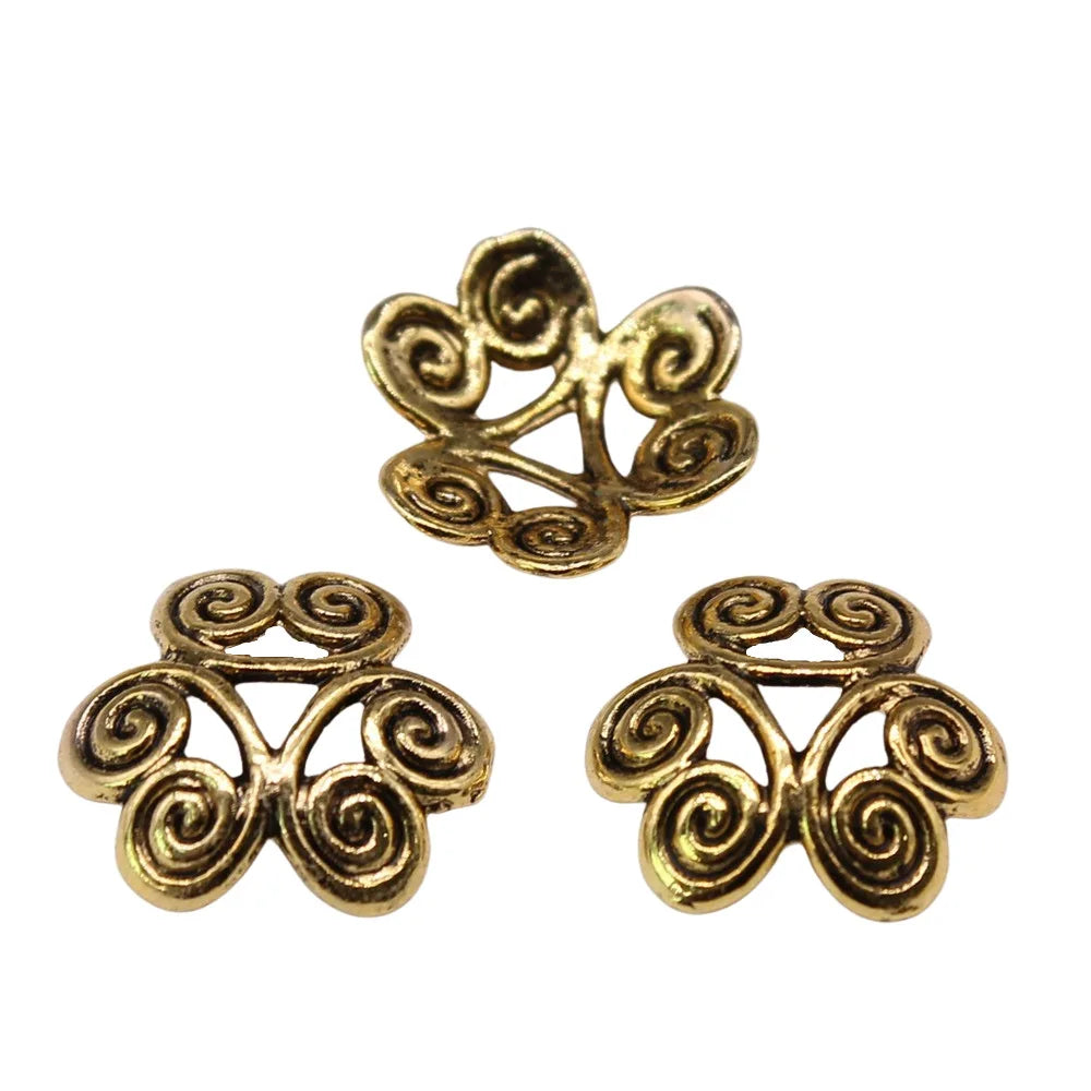 11x11x3mm 0.4g Multicolor Zinc Alloy Flower Bead Cap Jewelry Findings for DIY Bracelet Necklace Making