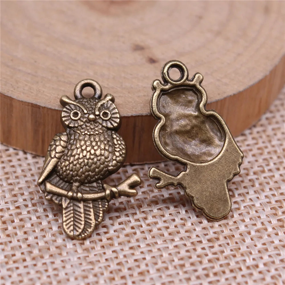 25x15mm 1.7g Multicolor Zinc Alloy Owl Cat Charm Pendant for DIY Necklace Bracelet Making