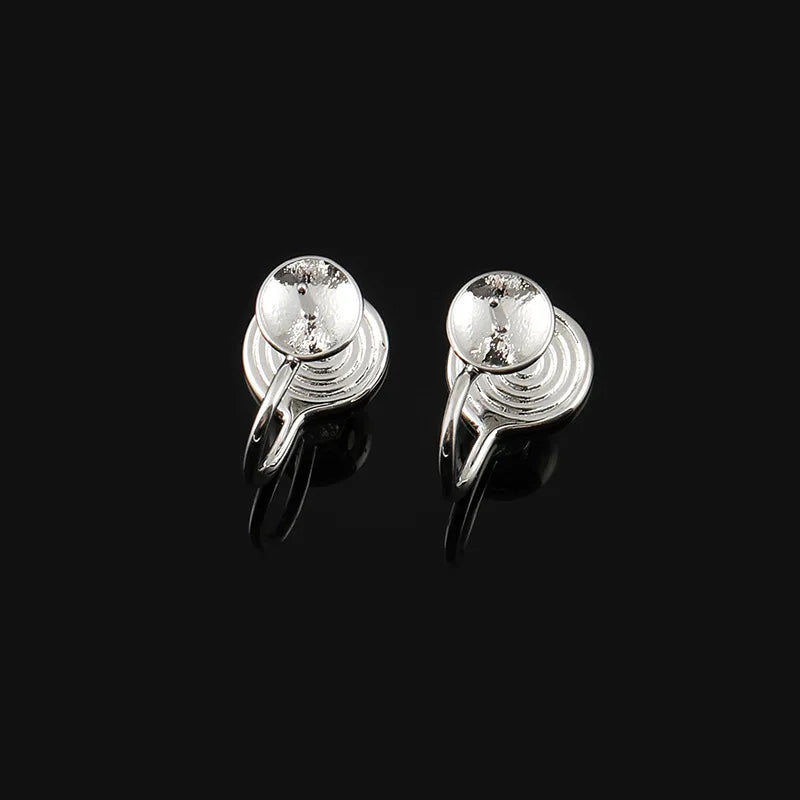 Elegant Spiral Coil Alloy Stud & Clip On No Piercing Earrings For Women Minimalist Handmade Earrings