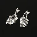 Luxury Wheat Tassel Alloy Sequin Hoop Stud & Clip On No Piercing Face Slimming Drop Earrings