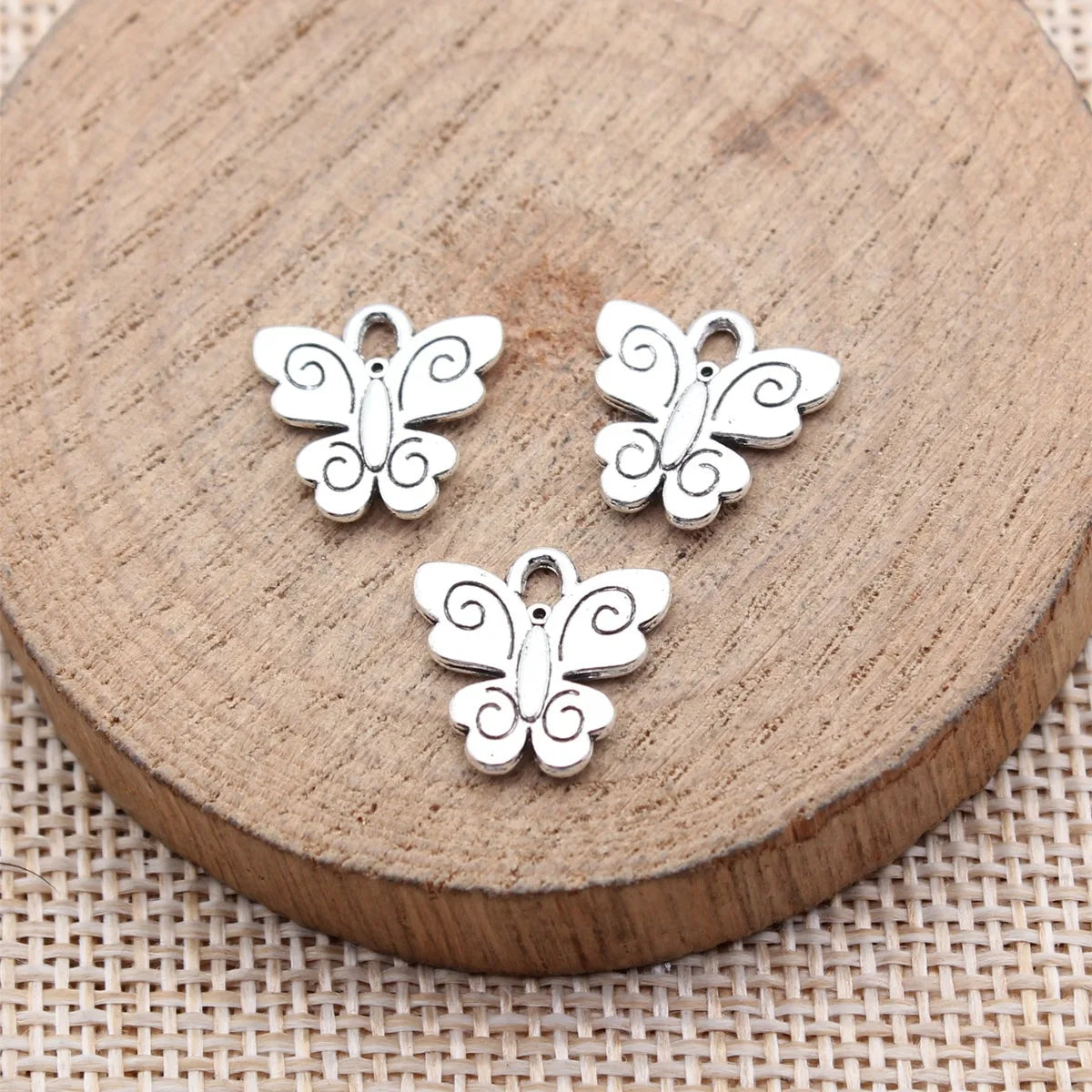 13x13mm 0.73g Multicolor Zinc Alloy Butterfly Charm Pendant for Earring Necklace Bracelet DIY