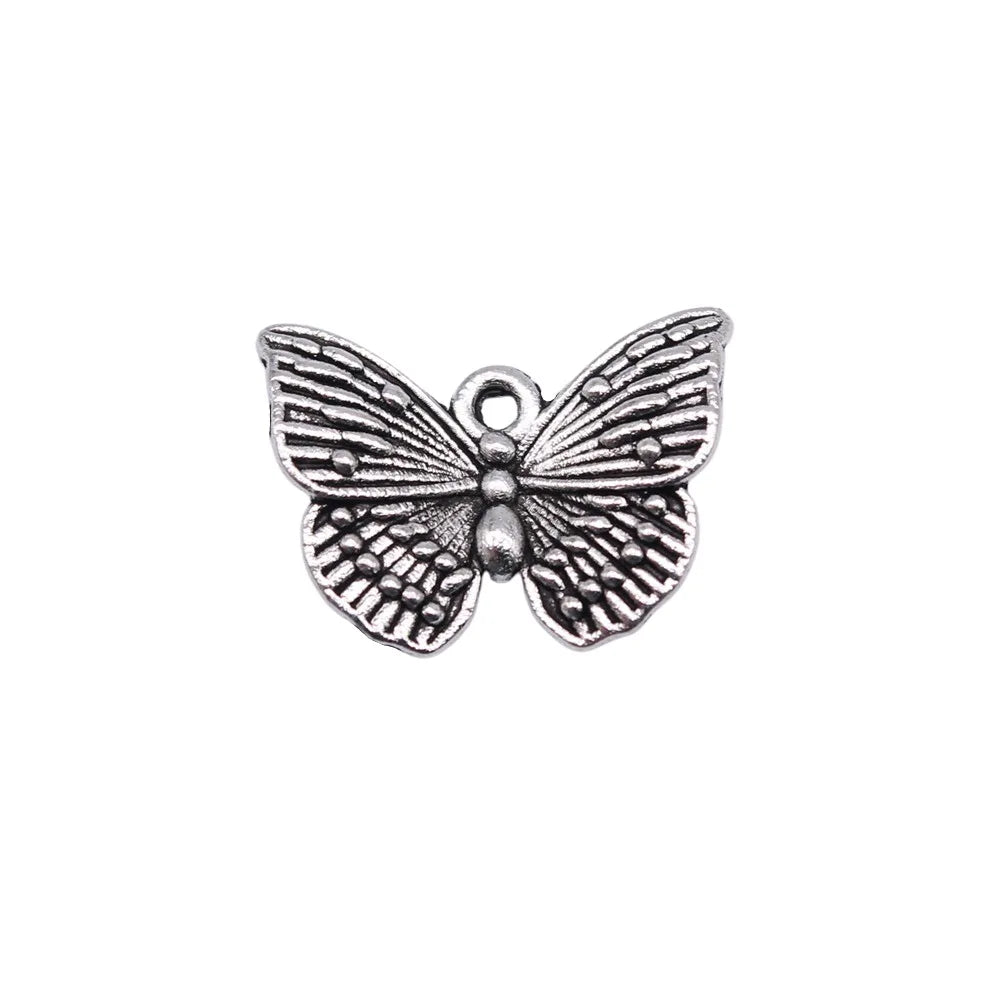 13x18mm 1.1g Multicolor Zinc Alloy Butterfly Charm Pendant for DIY Handmade Necklace Jewelry