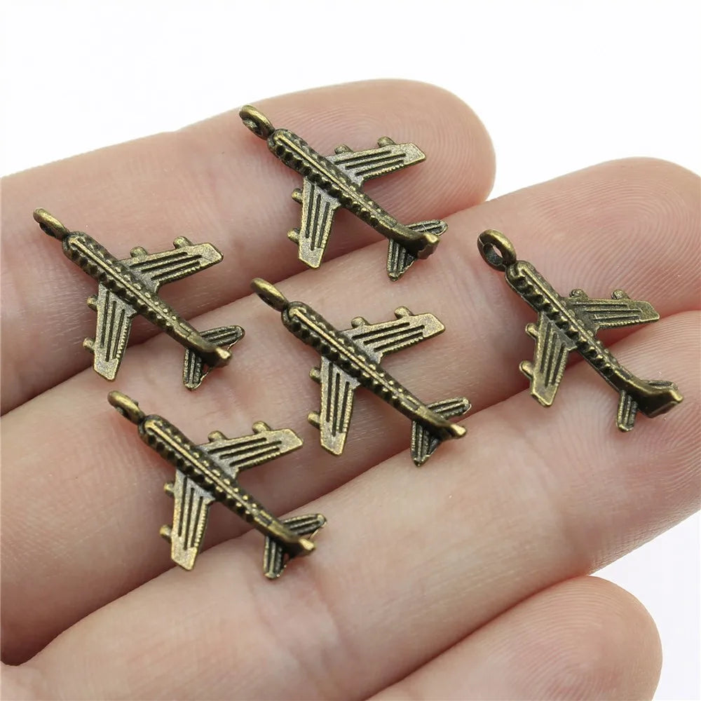 23x15mm 0.8g Zinc Alloy Passenger Airplane Charm Pendant for DIY Travel Theme Jewelry Making