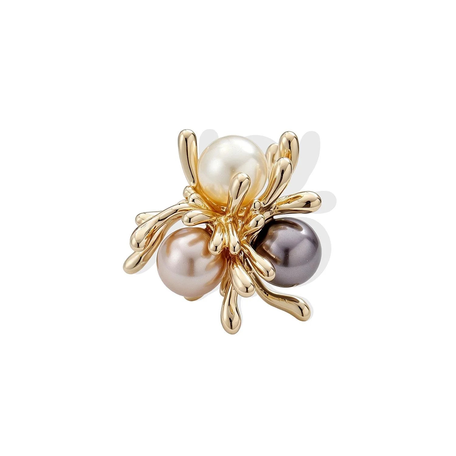 Elegant Rhinestone LOVE Snowflake Pearl Flower Brooch, Light Luxury Lapel Pin Corsage Suit Accessory Gift