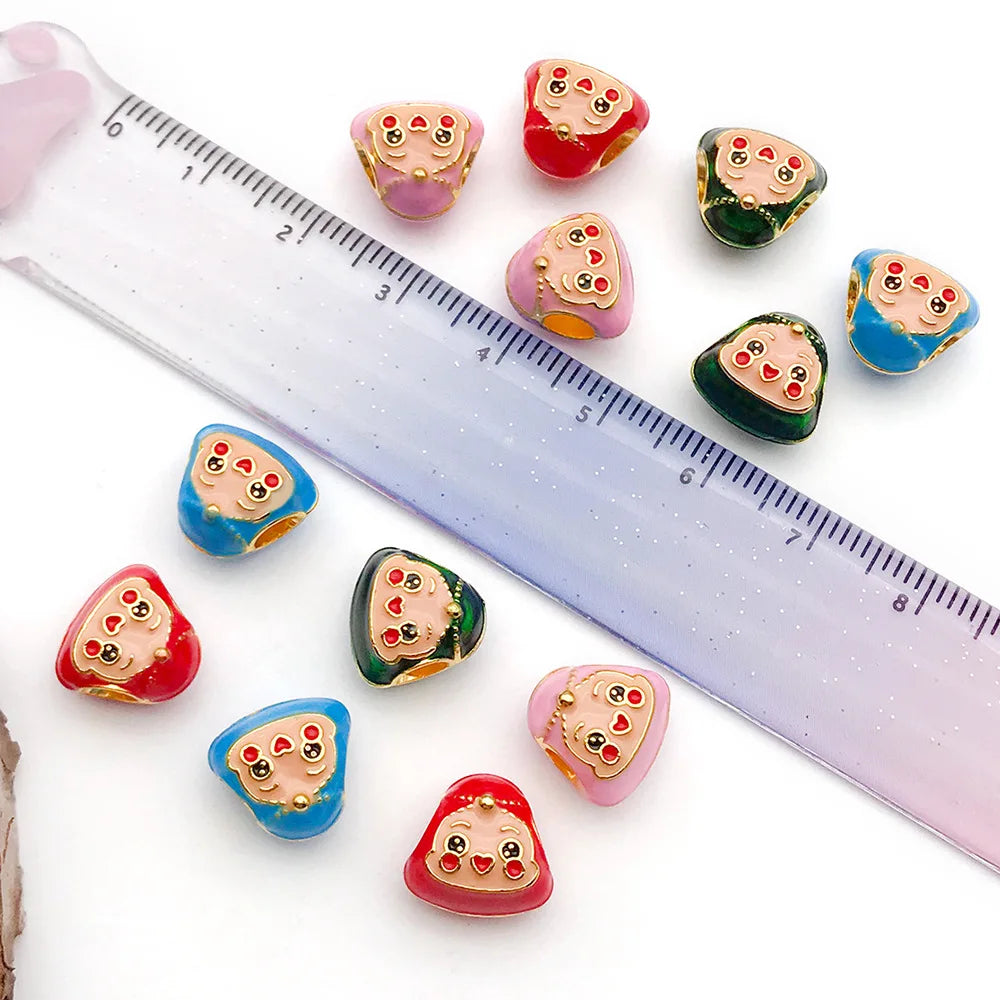 Enamel Zinc Alloy Smiling Zongzi Bead for DIY Bracelet Necklace