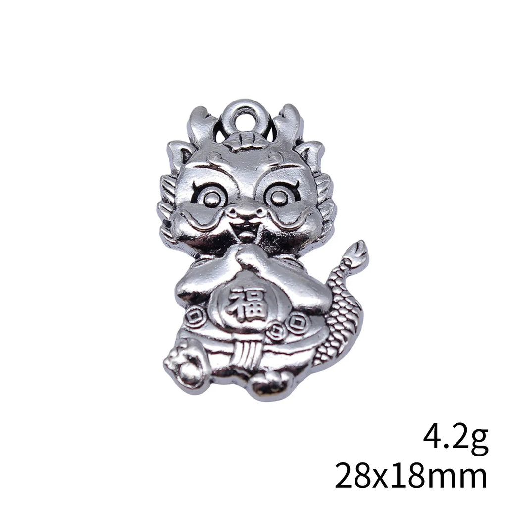 28x18mm 4.2g Multicolor Zinc Alloy Chinese Dragon Charm Pendant for Necklace Bracelet Keychain DIY