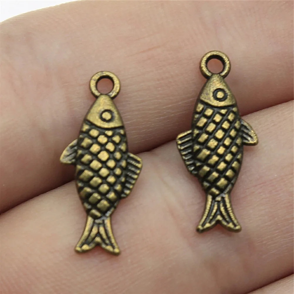 20x8mm 1g Multicolor Zinc Alloy Fish Charm Pendant for Necklace Bracelet DIY Jewelry Making