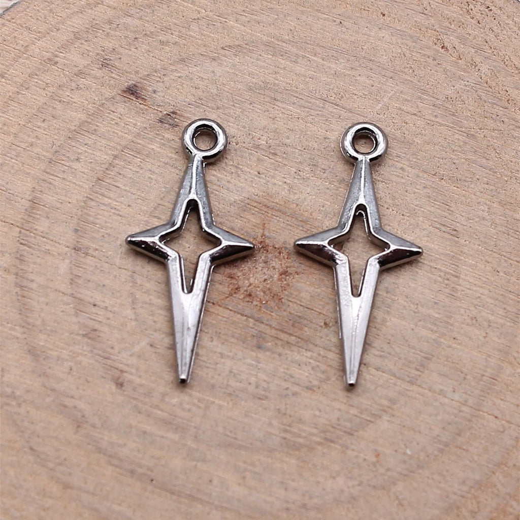 23x10mm 0.5g Multicolor Zinc Alloy Hollow Star Charm Pendant for DIY Necklace Bracelet Jewelry Making