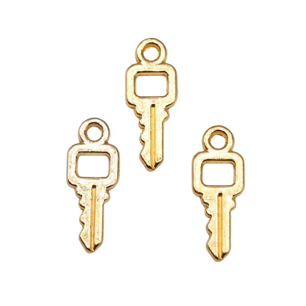16x6mm 0.5g Multicolor Zinc Alloy Key Charm Pendant for DIY Necklace Bracelet Making