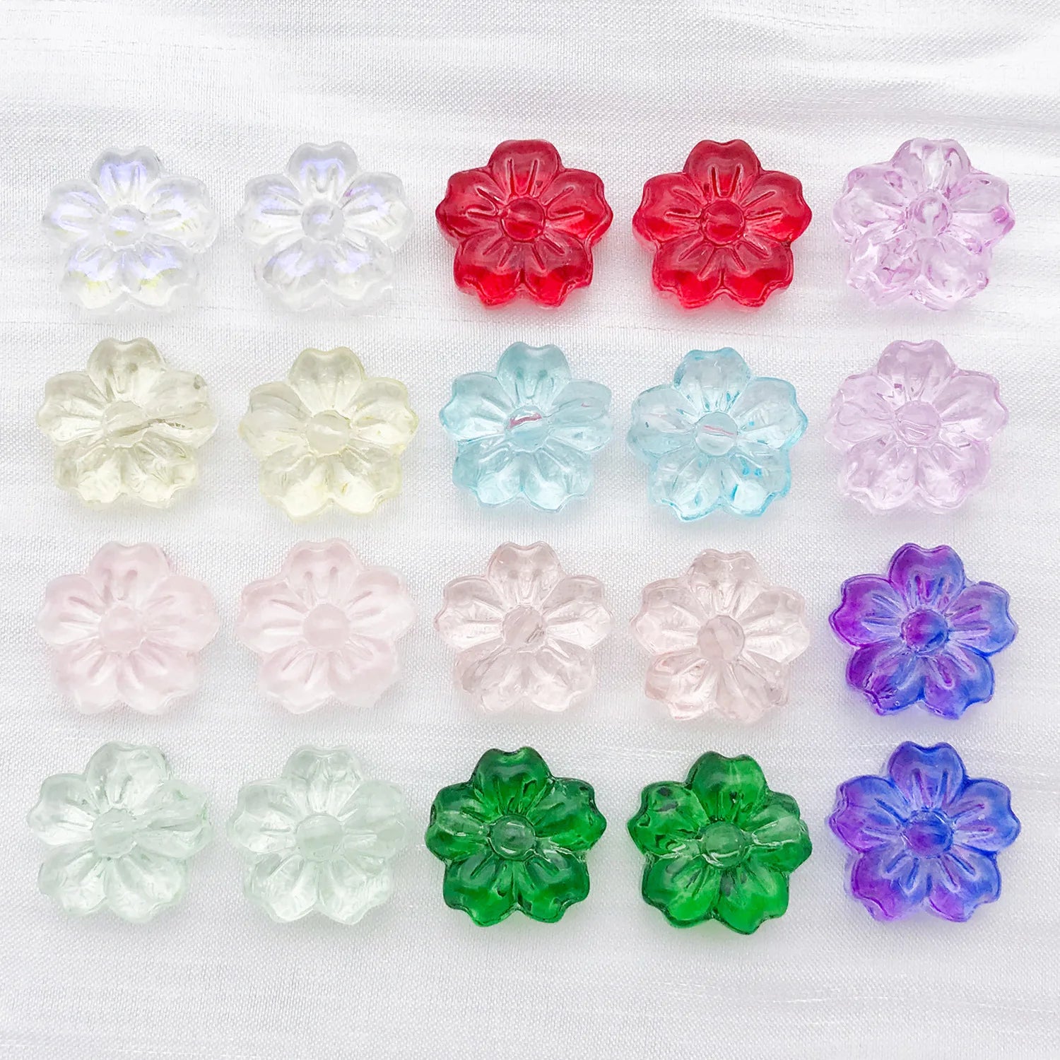 Glass Sakura Five Petal Flower Loose Beads for DIY Bracelet Necklace Jewelry Making