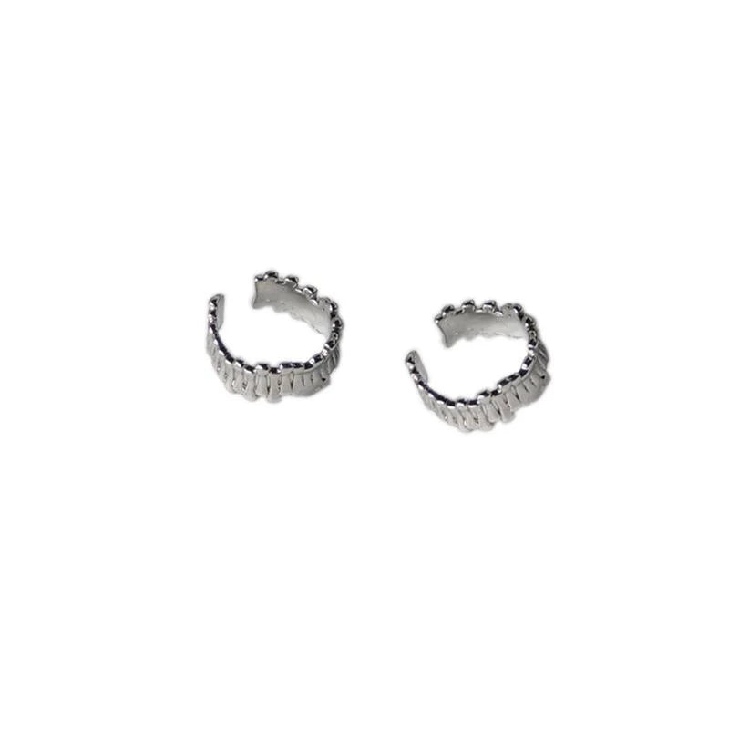 Real Gold Plated Copper C Shape Drop Earrings Silver Tone Minimalist Geometric Ear Cuffs For Unisex