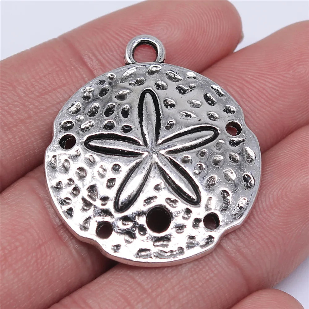 35x30mm 5.1g Antique Silver Zinc Alloy Sea Urchin Fossil Charm Pendant for DIY Jewelry Making