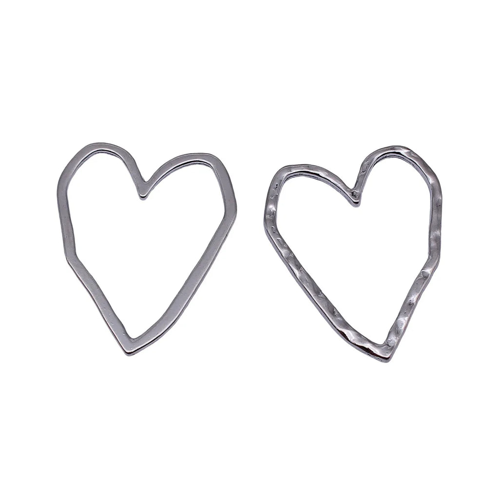 39x31mm 2.5g Multicolor Zinc Alloy Hollow Heart Charm Pendant for DIY Necklace Jewelry Making