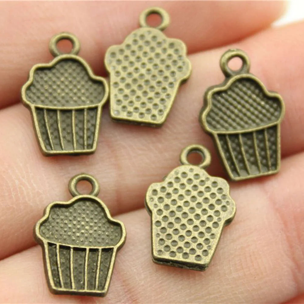 15x10mm 0.8g Multicolor Zinc Alloy Cake Charm Pendant for DIY Food Theme Jewelry Making