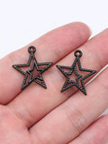 23x20mm 0.9g Black Electrophoretic Zinc Alloy Spider Star Charm Pendant for DIY Halloween Jewelry