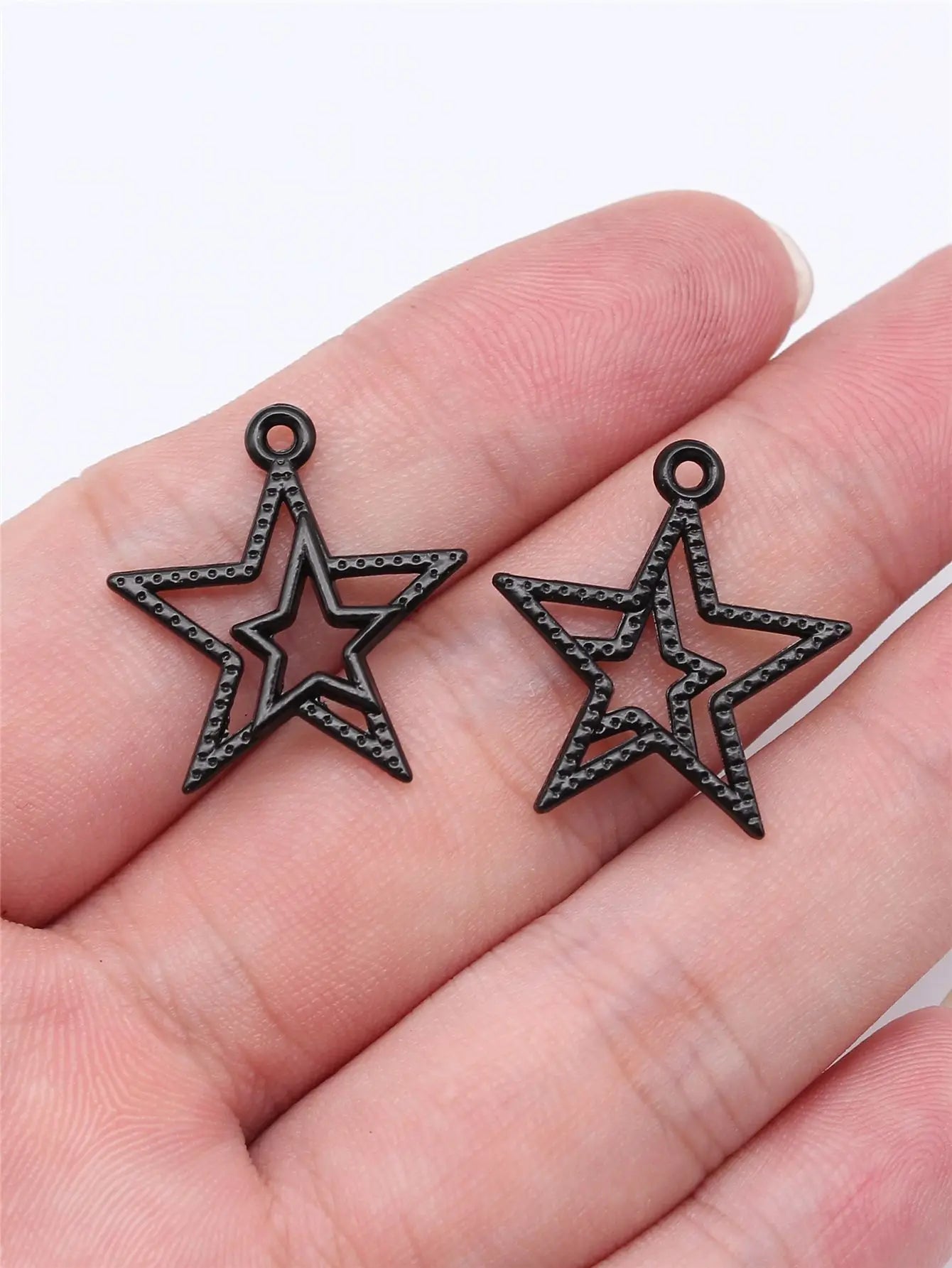 23x20mm 0.9g Black Electrophoretic Zinc Alloy Spider Star Charm Pendant for DIY Halloween Jewelry
