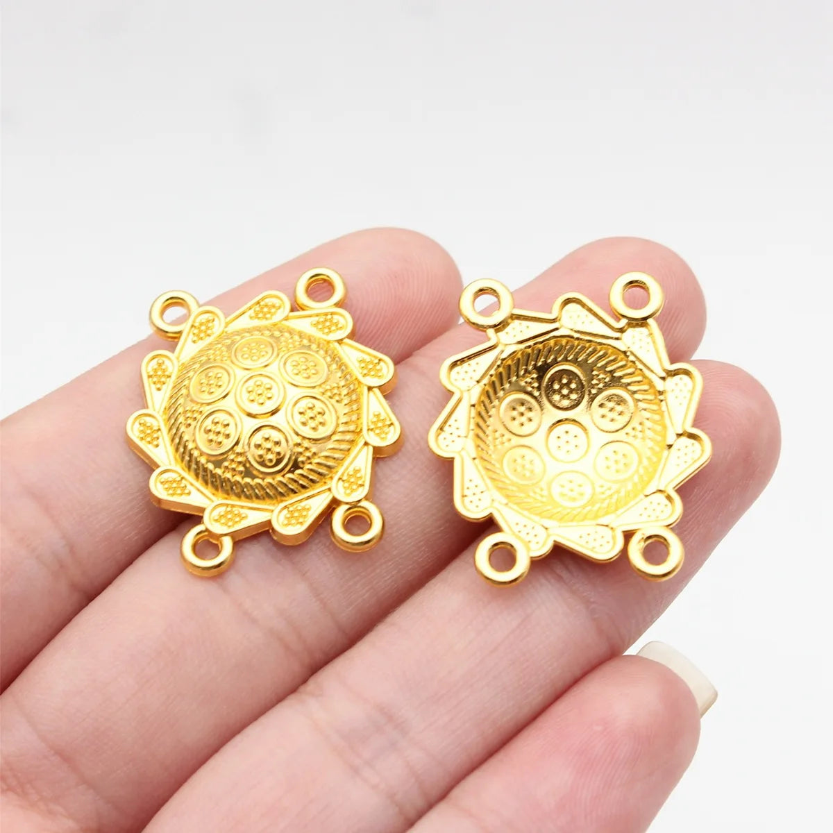 27x23mm 2.6g Multicolor Zinc Alloy Four-Hole Connector Charm for Body Chain Waist Chain Jewelry