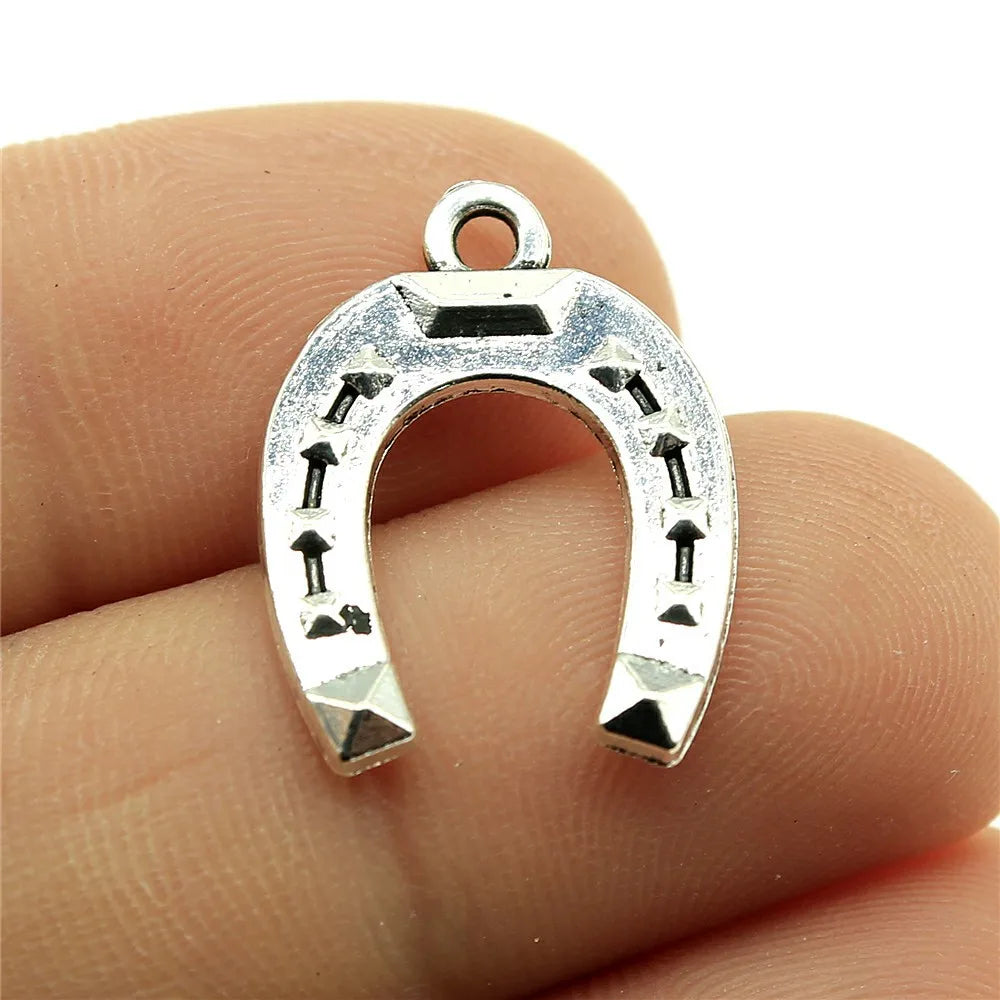 21x16mm 1.1g Antique Silver Zinc Alloy Horseshoe Charm Pendant for DIY Bracelet Necklace Making