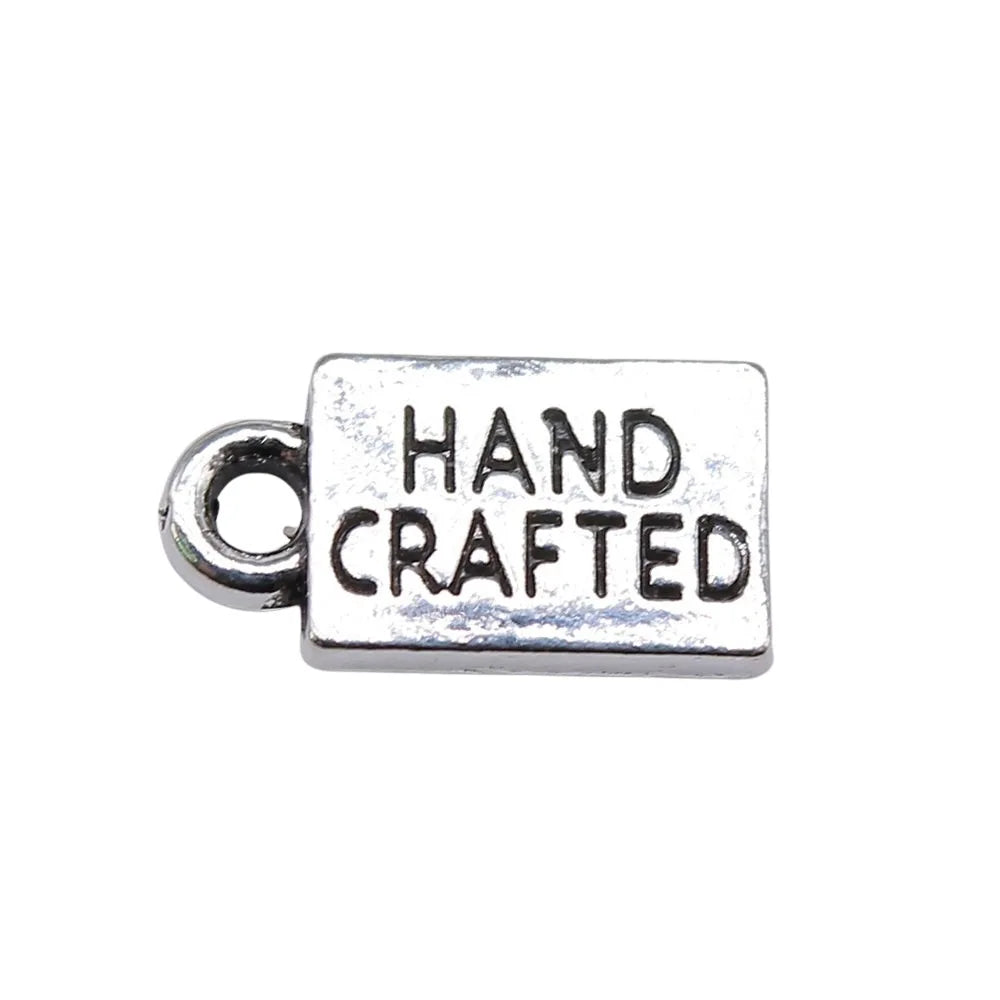12x6mm 0.6g Antique Gold Zinc Alloy HAND CRAFTED Word Letter Charm Pendant for DIY Handmade Jewelry