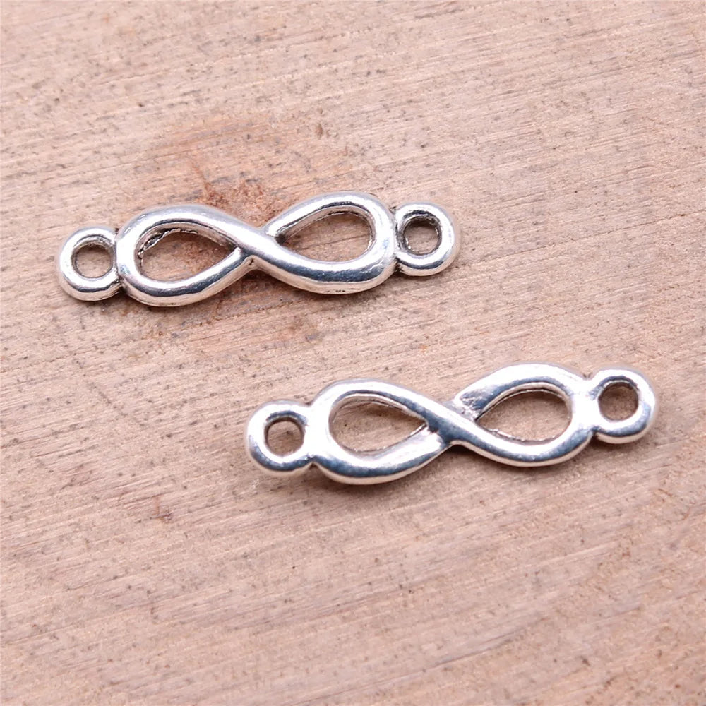 21x5mm 0.6g Multicolor Zinc Alloy Infinity Symbol Connector Charm Pendant for DIY Bracelet Jewelry Making