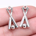 24x11mm 1.88g Antique Silver Zinc Alloy Baseball Charm Pendant for DIY Sports Jewelry Making