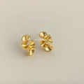 14K Electroplated Copper Irregular Geometric Stud Earrings Creative Chic Jewelry