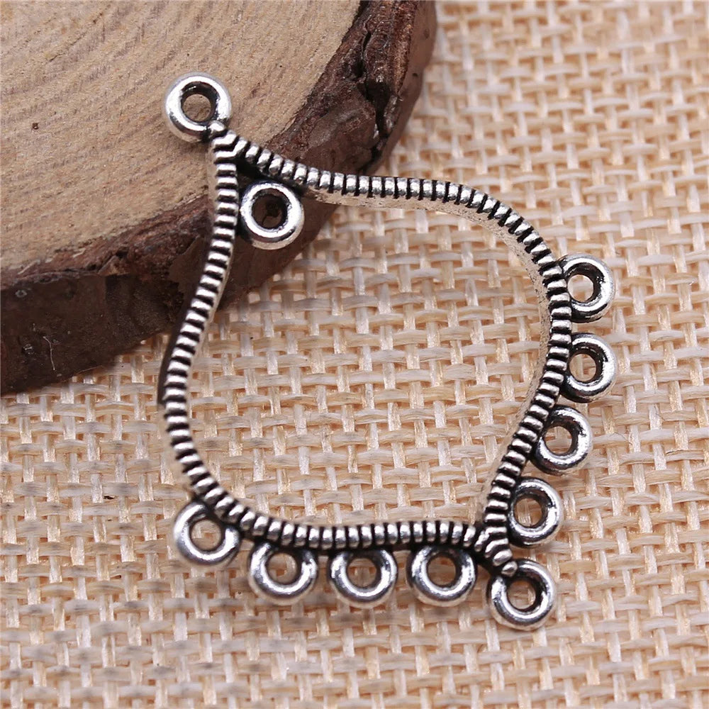 37x31mm 1.9g Multicolor Zinc Alloy Diamond Shape Earring Connector Charms for DIY Earrings