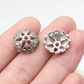 14.8x14.8x5.2mm 0.86g Antique Silver Zinc Alloy Flower Bead Cap Jewelry Findings for Necklace Earring DIY