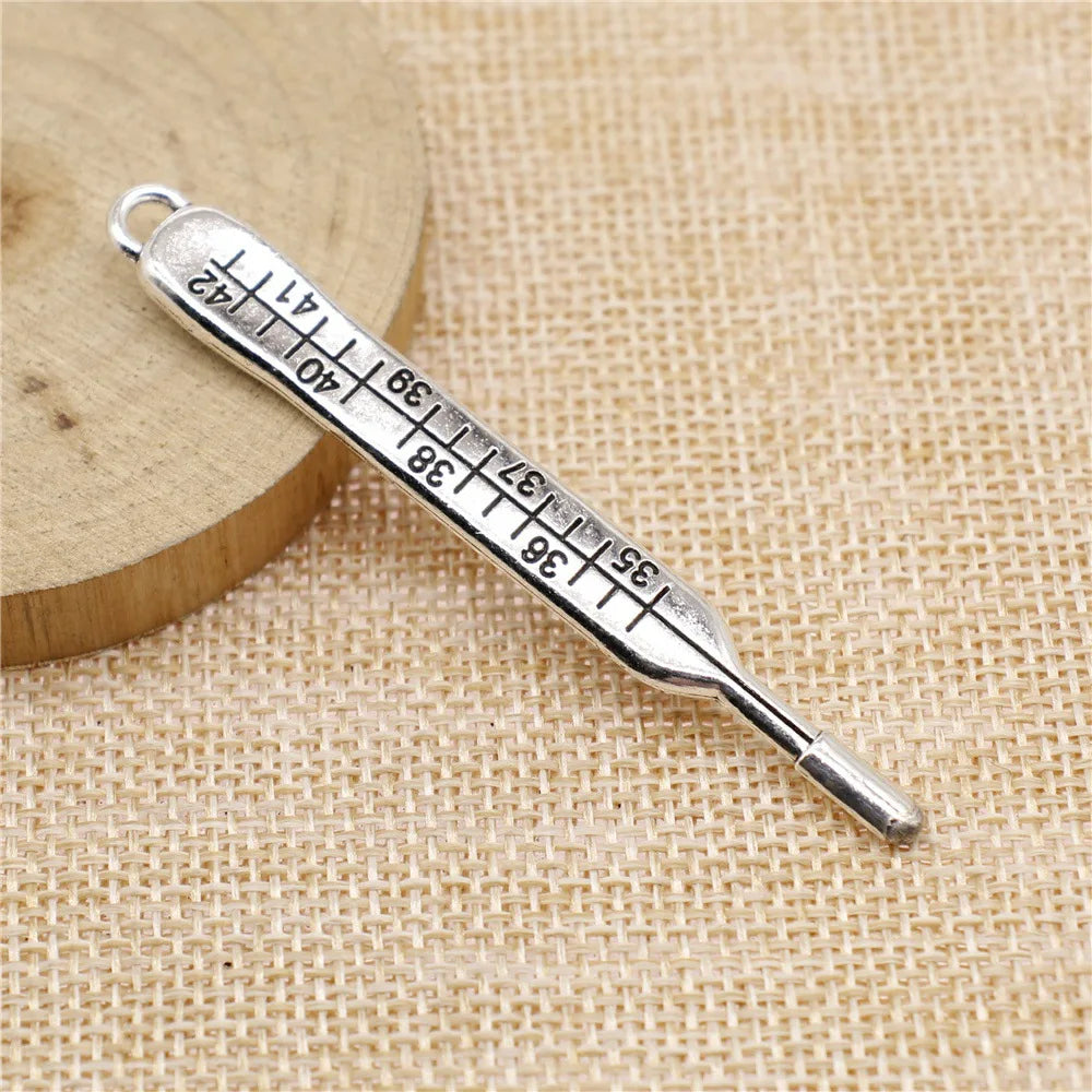 9x71mm 7g Multicolor Zinc Alloy Thermometer Charm Pendant for DIY Medical Theme Jewelry Making