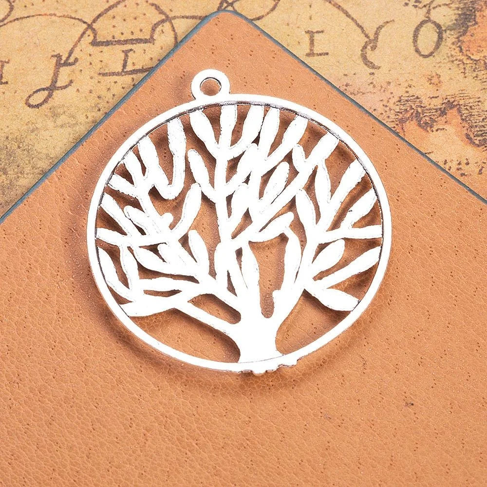 37MM Antique Silver Zinc Alloy Round Charm Pendant for DIY Necklace Bracelet Jewelry Making