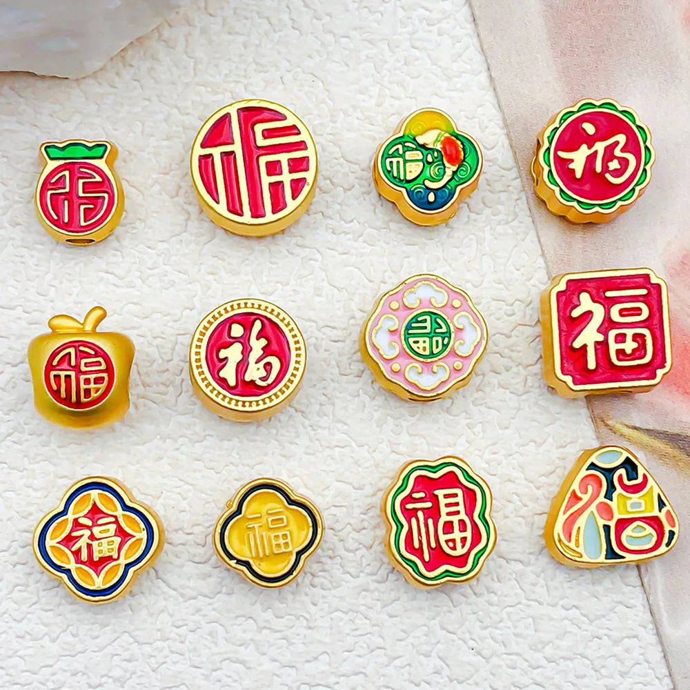 Enamel Zinc Alloy Pharaoh Head Enamel Beads