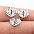 15x12mm 1.5g Antique Silver Zinc Alloy LOVE Heart Charm Pendant for DIY Necklace Bracelet Jewelry