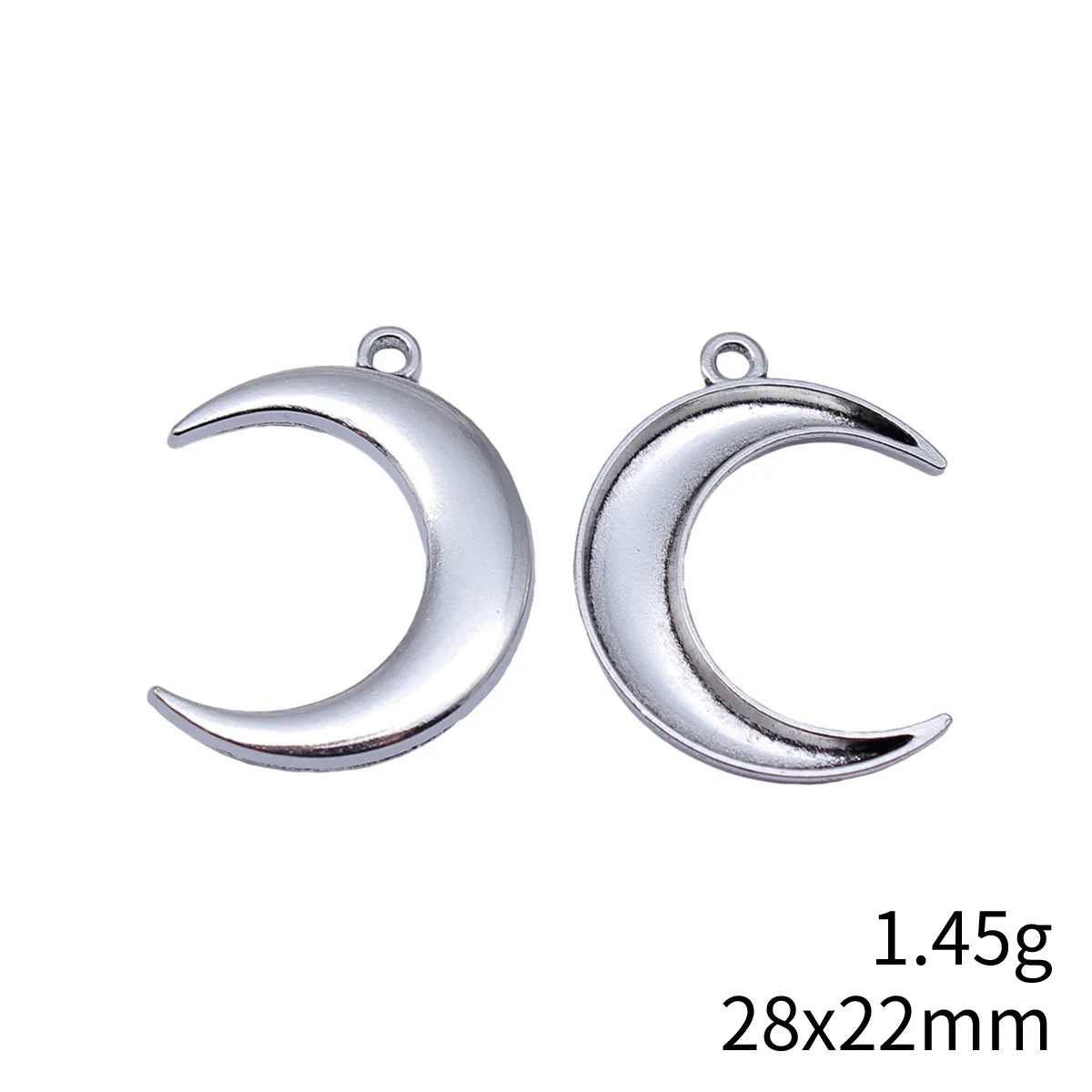 28x22mm 1.45g Antique Silver Zinc Alloy Moon Charm Pendant for DIY Bracelet Necklace Jewelry Making