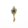 27x10MM Zinc Alloy Rose Double Sided Key Charm Pendant for DIY Necklace Bracelet Jewelry Making