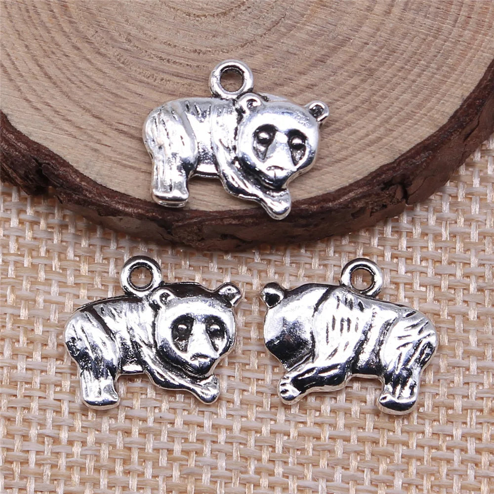 13x17mm 1.8g Multicolor Zinc Alloy Panda Bear Cat Charm Pendant for DIY Bracelet Necklace Jewelry Making