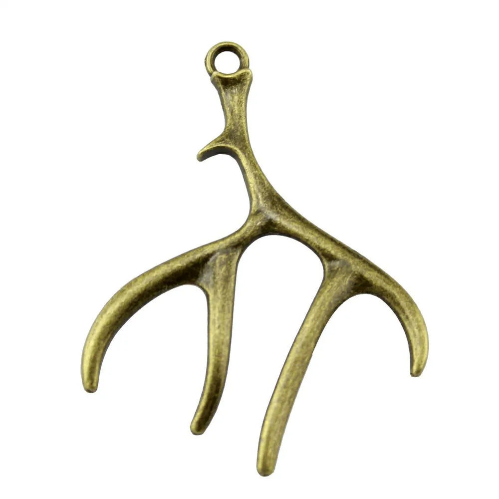51x40mm 4.3g Multicolor Zinc Alloy Deer Antler Charm Pendant for Necklace Bracelet Making