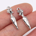 25x5mm 1.4g Antique Silver Zinc Alloy Carrot Charm Pendant for DIY Necklace Bracelet Jewelry Making