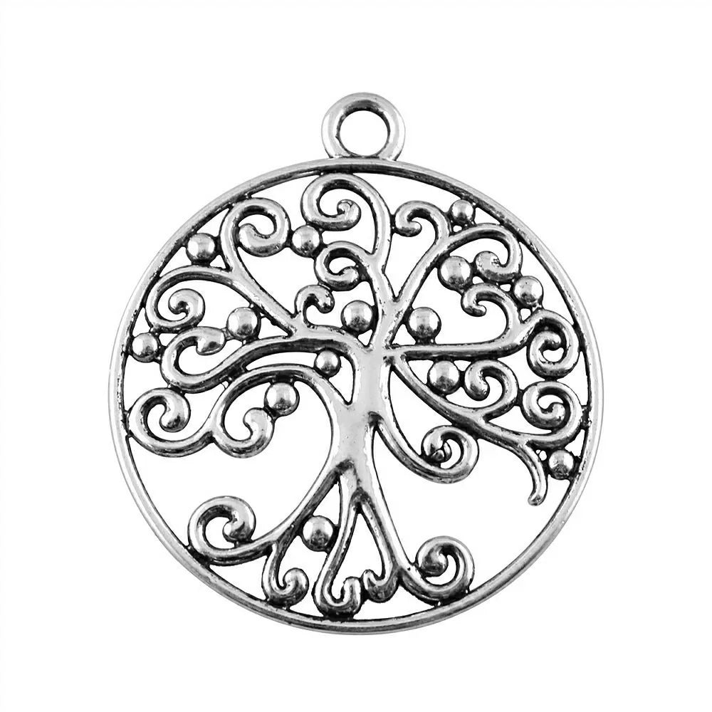 57x50mm 11.3g Antique Silver Zinc Alloy Tree of Life Charm Pendant for Necklace Bracelet Making