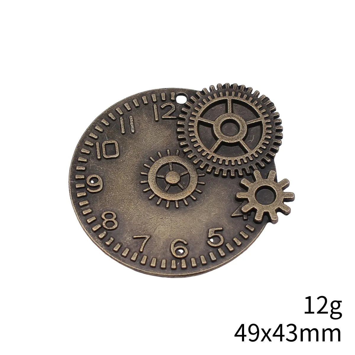 49x43mm 12g Multicolor Zinc Alloy Steampunk Gear Clock Charm Pendant for DIY Necklace Bracelet
