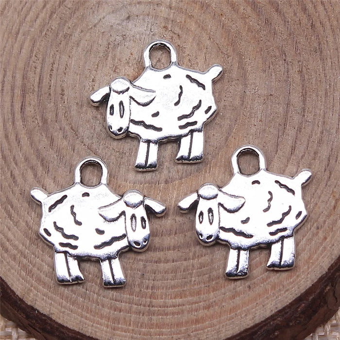 14x15mm 1g Antique Silver Zinc Alloy Sheep Charm Pendant for DIY Bracelet Necklace Making
