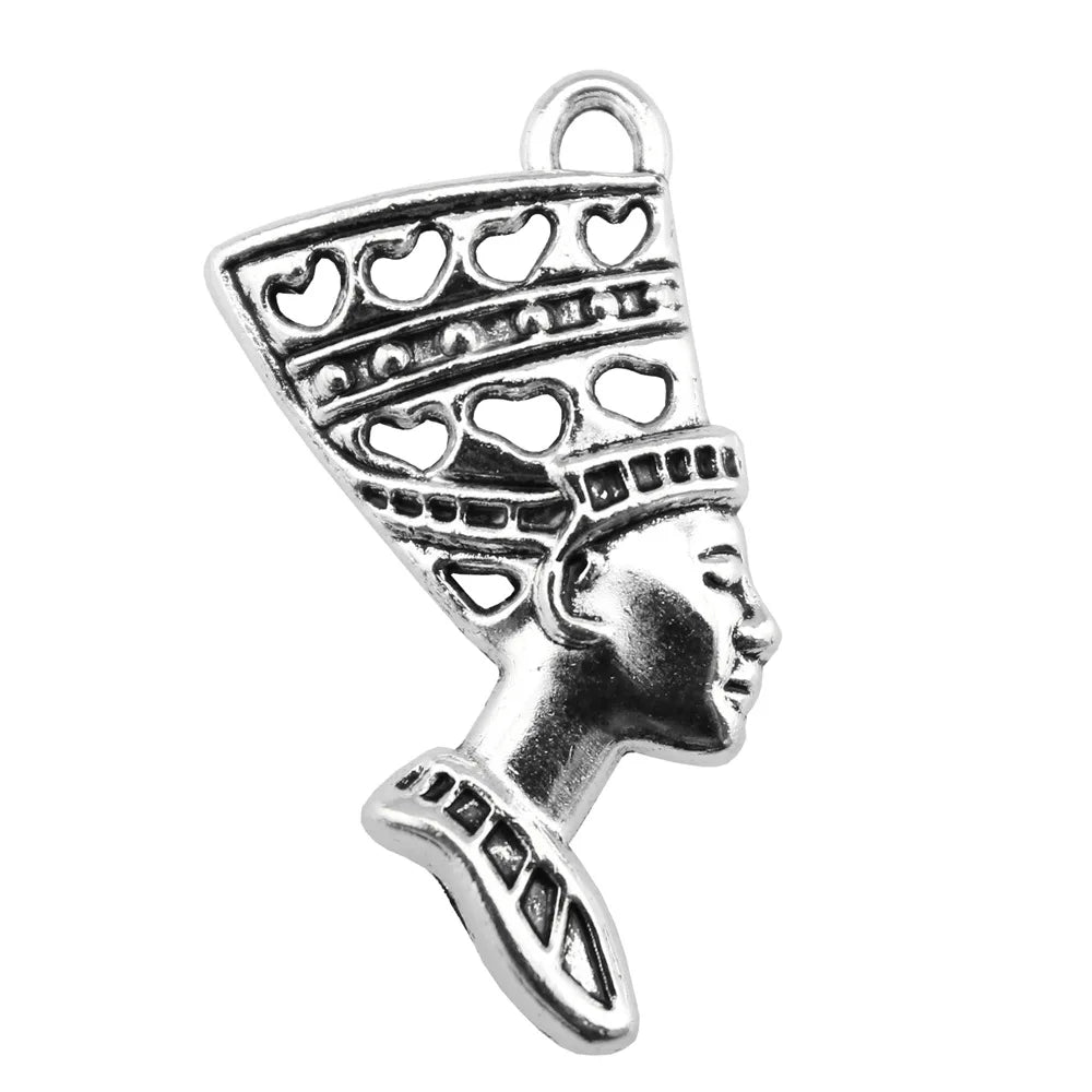 39x20mm 3.1g Antique Silver Zinc Alloy Beauty Head Angel Charm Pendant for DIY Jewelry Making