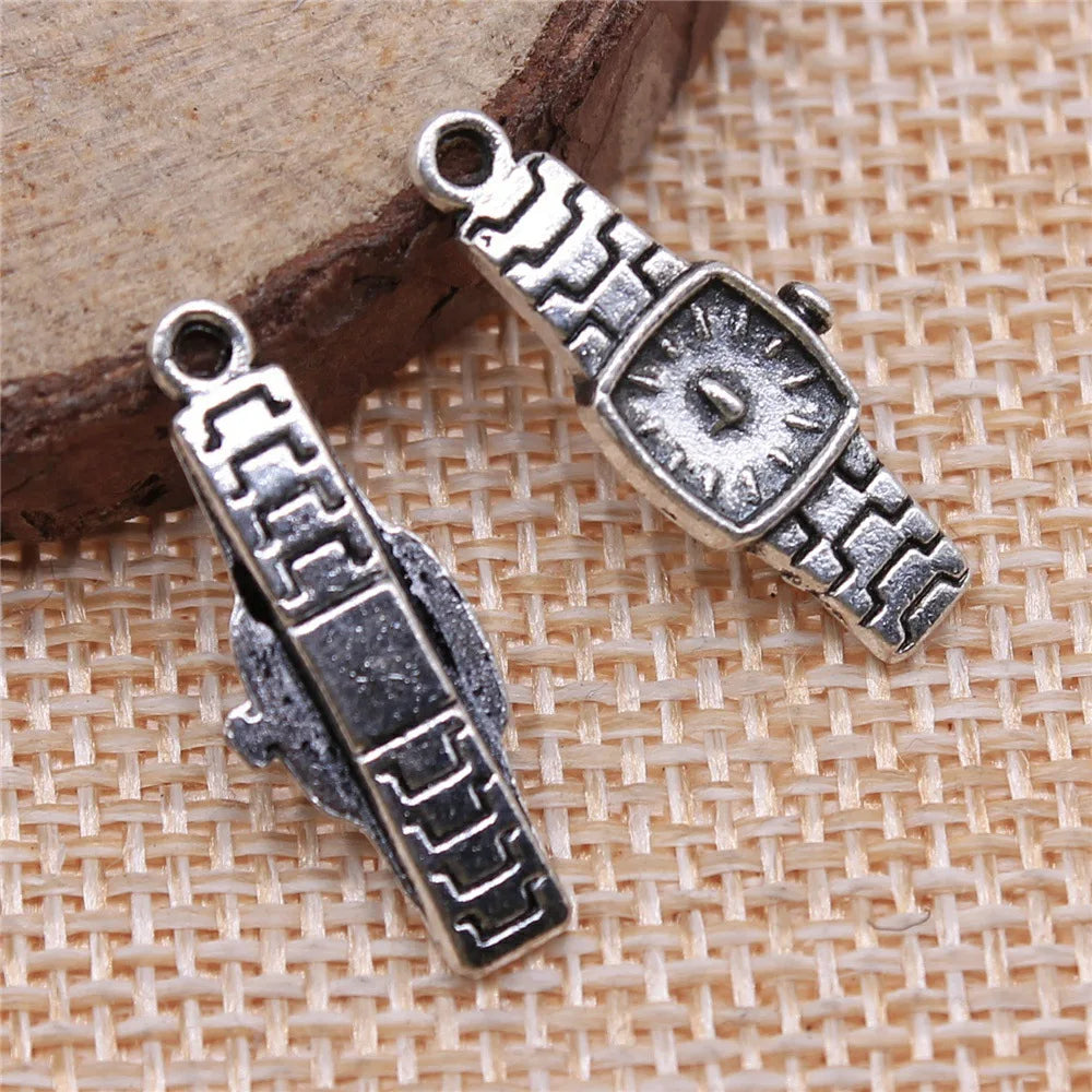 23x9mm 1.4g Multi-Color Zinc Alloy Watch Charm Pendant for Necklace Bracelet DIY Jewelry Making