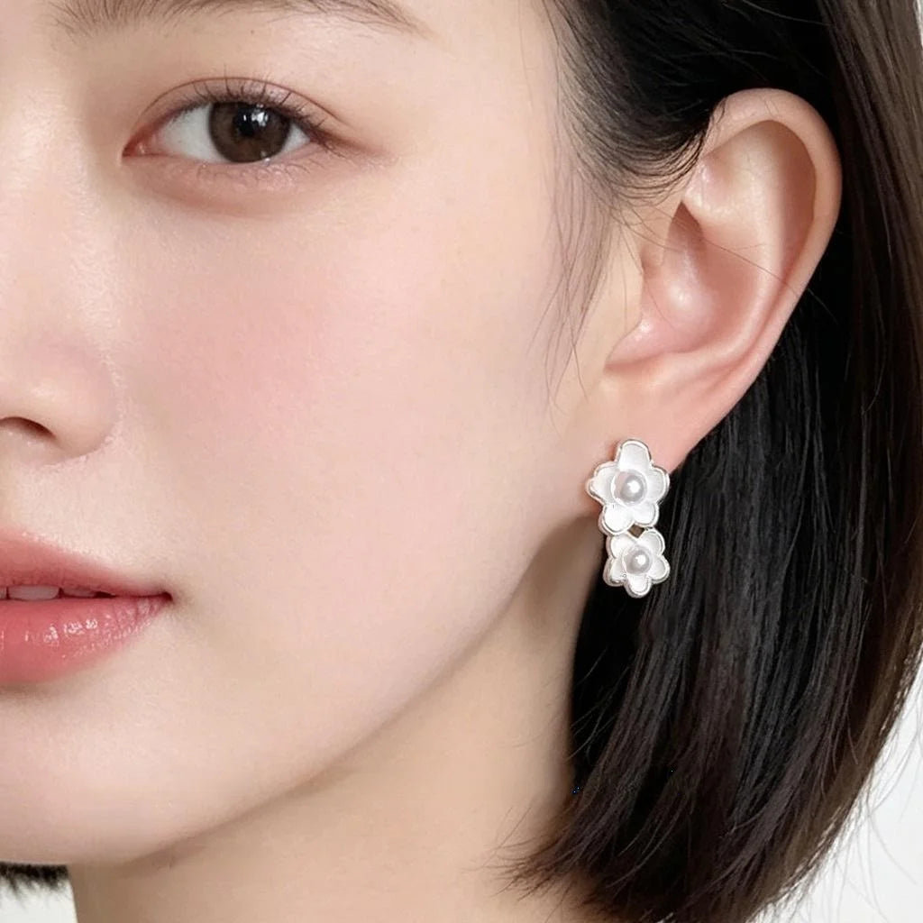 Eco-Friendly Copper Plum Blossom Drop Earrings New Chinese Ethnic Floral Jewelry For Women