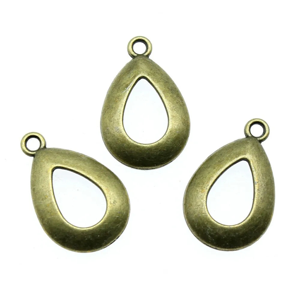 23x15mm 1.2g Multicolor Zinc Alloy Hollow Teardrop Earring Charms for DIY Earrings and Jewelry Making