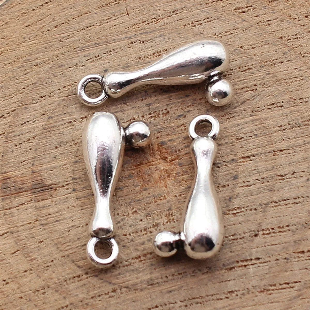 20x9x5.4mm 1.6g Antique Silver Zinc Alloy Bowling Ball Charm Pendant for DIY Sports Jewelry Making