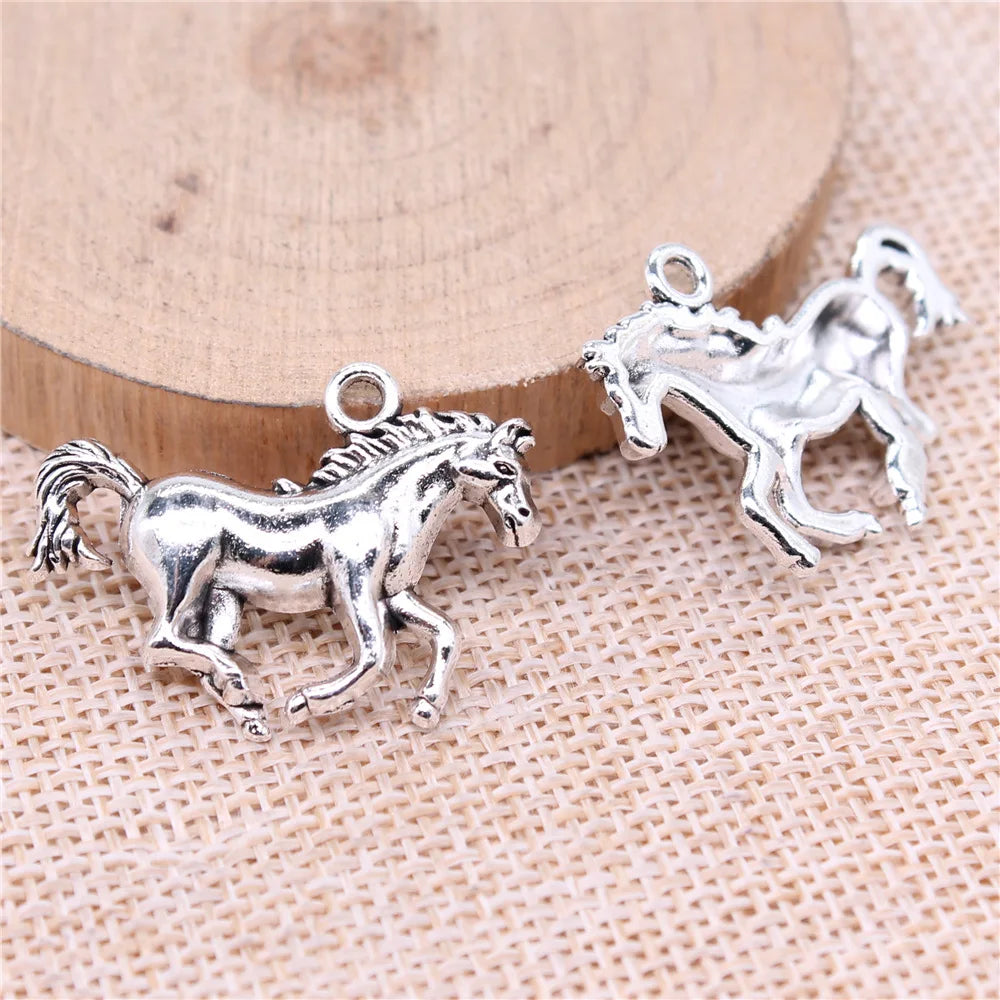 30x22mm 3.5g Multicolor zinc alloy Horse charm pendant for necklace bracelet DIY jewelry making
