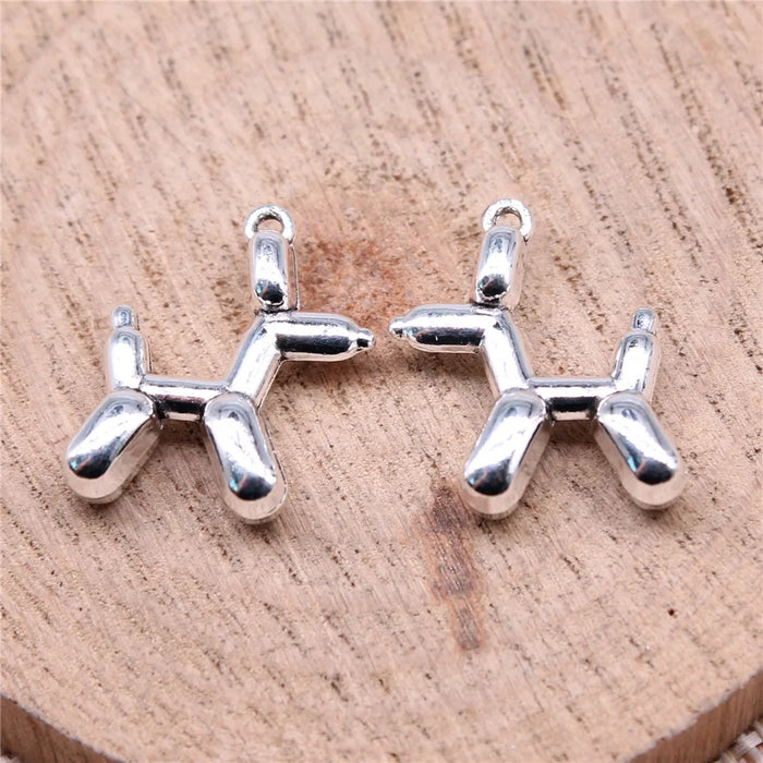 19x15mm 2.09g Antique Silver Zinc Alloy Balloon Poodle Charm Pendant for DIY Bracelet Necklace