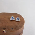 Micro Pave Zircon Angel Eye Triangle Stud Earrings Copper Minimalist Geometric Jewelry