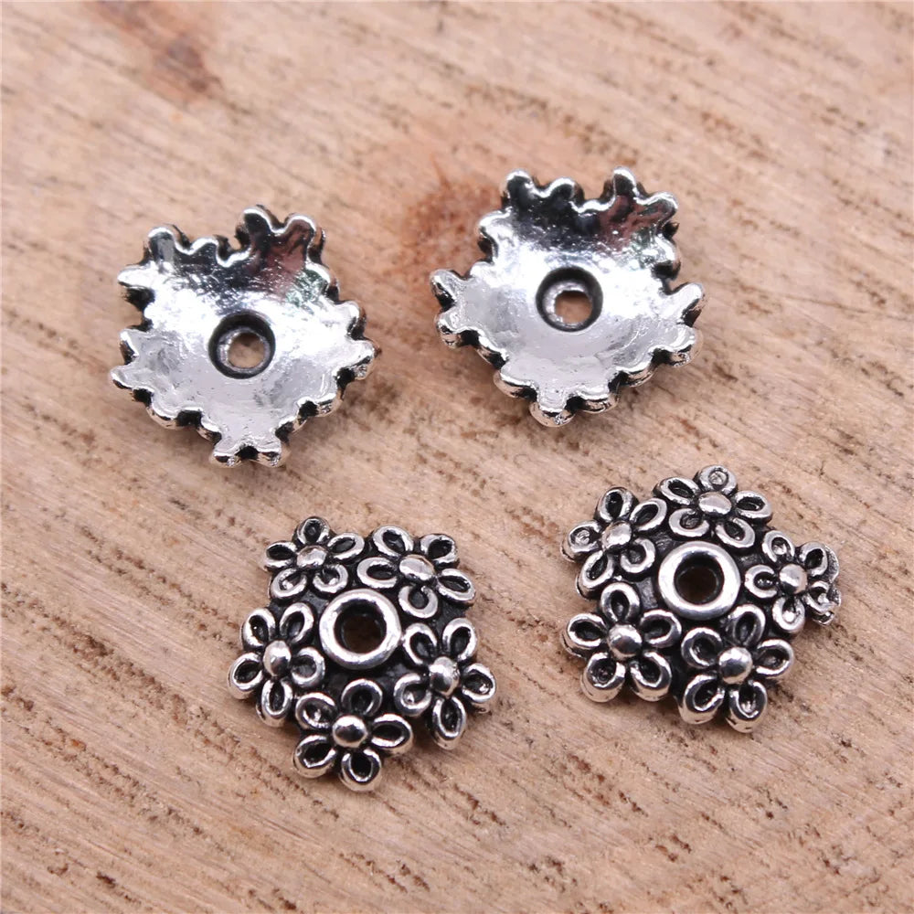 11x11x4mm 0.6g Multicolor Zinc Alloy Flower Bead Caps for DIY Handmade Jewelry Making