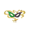 Elegant Carnival Mask Enamel Alloy Brooch With Rhinestone Accents, Creative Lapel Pin Suit Accessory Gift